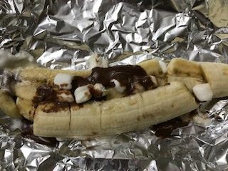 banana s'mores, one of the cold weather make ahead meals