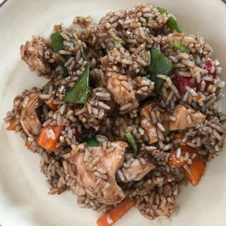 teriyaki chicken casserole, one of the Superbowl make ahead meals