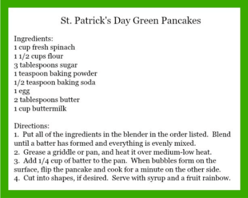 St. Patrick's Day pancake recipe