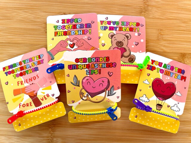 UpBrands zipper bracelets are the perfect non-candy valentines for your students.